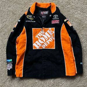vintage joey logano home depot nascar racing jacket - black & orange